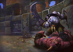red monster illustration, World of Warcraft, World of Warcraft: Warlords of Draenor, Kargath, Bladefist