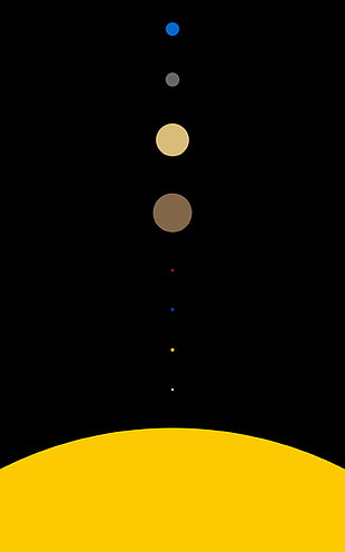 Solar System, space, planet, minimalism