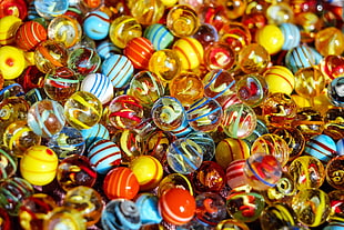 assorted glass marbles HD wallpaper