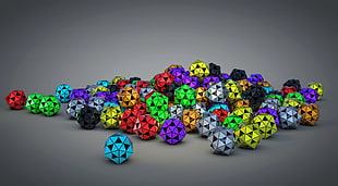 assorted color ball origami illustration HD wallpaper