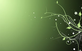 green leaf plant digital wallpaper