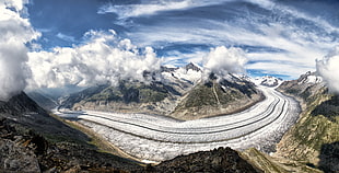 panorama photography of mountain valley HD wallpaper