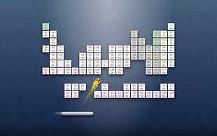 flat lay photography of periodic table crashing game application HD wallpaper