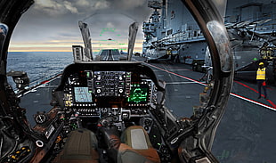 view from inside aircraft cockpit HD wallpaper