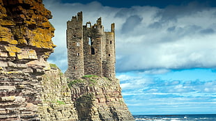 gray ruined fort, castle, landscape HD wallpaper