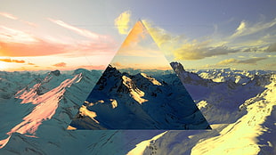 pyramid landmark, polyscape, abstract, nature, mountains