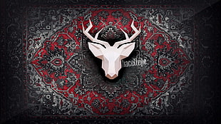 white,red, and gray floral with antler wallpaper, deer, hacettepe university, Ankara HD wallpaper