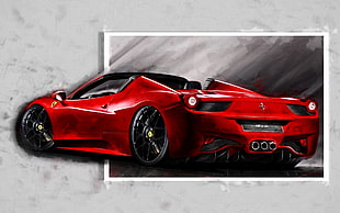 red sports car, car, Ferrari LaFerrari