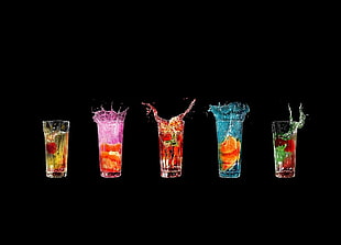 five assorted glasses