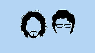 two men's hair and eyeglasses illustration