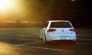 white Volkswagen Golf 5-door hatchback, Volkswagen, golf VII, car HD wallpaper