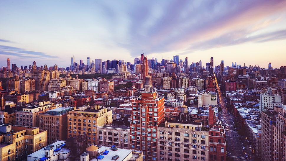 cirrus clouds, city, architecture, cityscape, New York City HD wallpaper