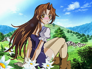 brown haired animel character HD wallpaper
