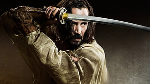man holding sword wallpaper, 47 Ronin, Keanu Reeves, movies, sword