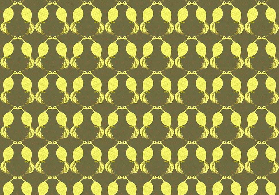yellow damask pattern HD wallpaper