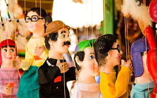 assorted puppets in closeup shot HD wallpaper