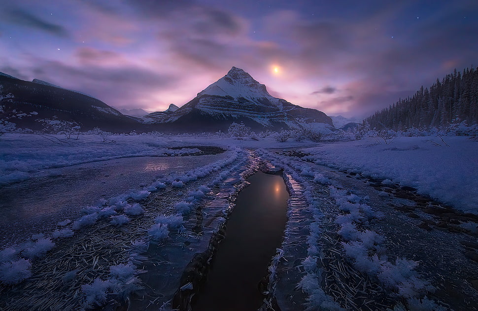 mountain alps, Alberta, landscape, Canada HD wallpaper