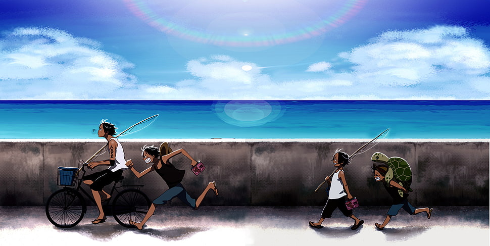 One Piece anime illustration, One Piece, anime, anime boys, sea HD wallpaper