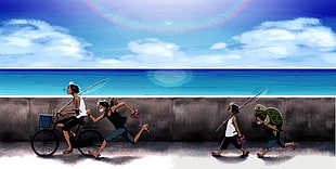 One Piece anime illustration, One Piece, anime, anime boys, sea HD wallpaper