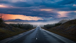 empty road at golden hour, nature, photography, landscape, road