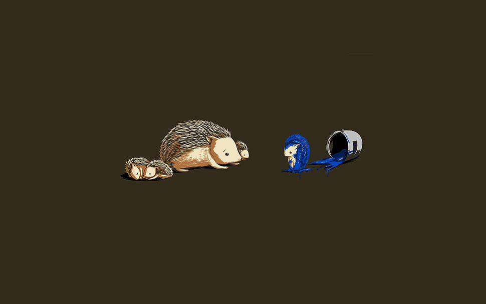 two animal illustration HD wallpaper