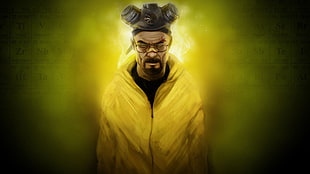 man wearing yellow jacket digital wallpaper, Breaking Bad, Walter White, Heisenberg