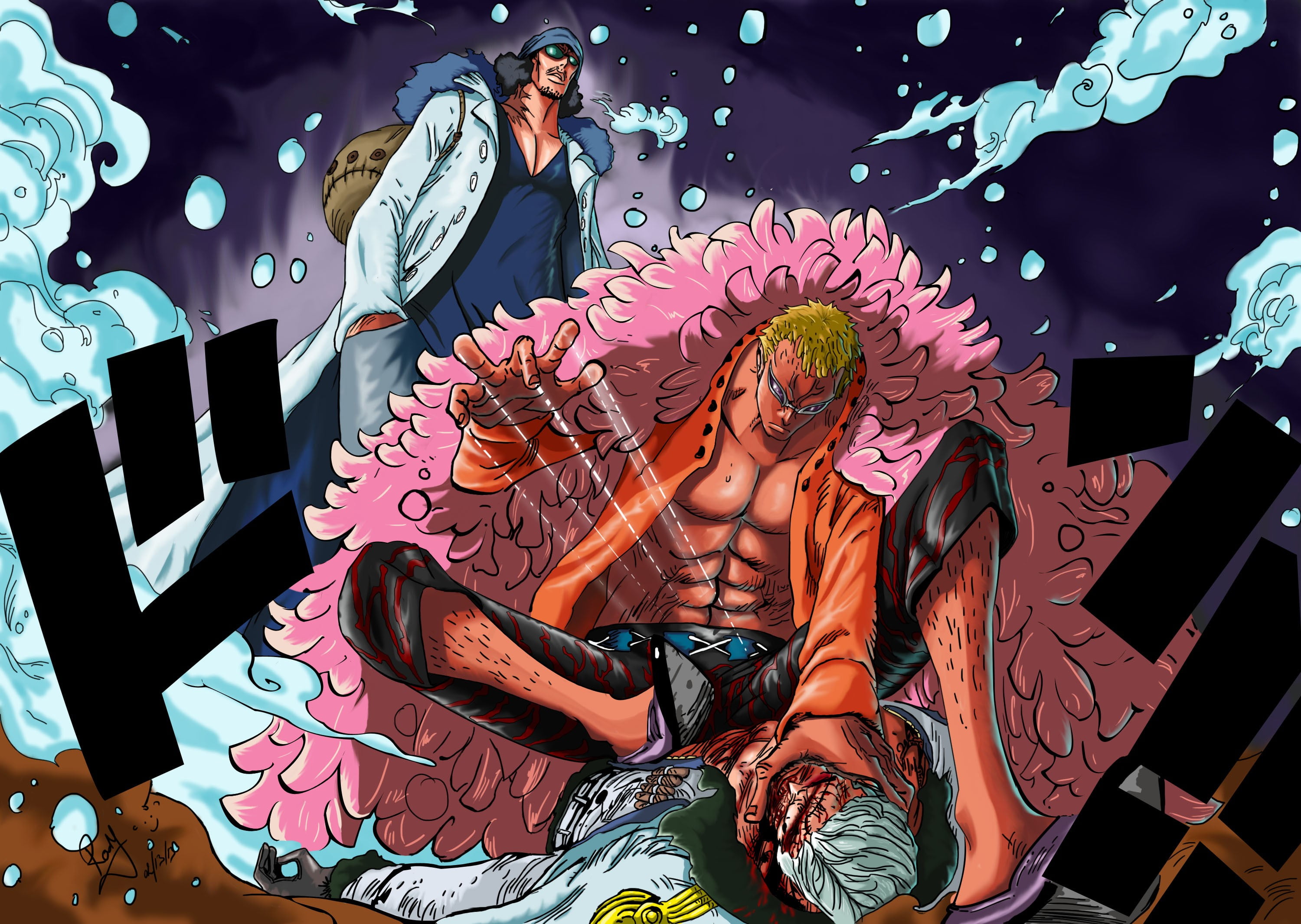 One Piece Zorro digital wallpaper, One Piece, Donquixote Doflamingo, Aokiji, Punk Hazard ...