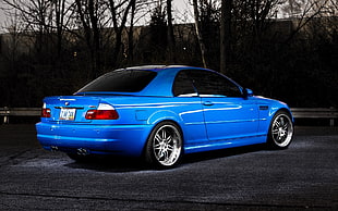 blue coupe, car, BMW, BMW M3 , BMW M3 E46