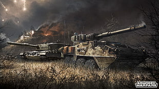 two gray tanks game illustration, Armored Warfare, tank, Stryker MGS, M1128 Mobile Gun System HD wallpaper