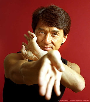 men's black crew-neck shirt, Jackie Chan, affair, men, actor HD wallpaper