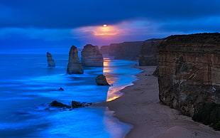 Twelve Apostles, Australia, nature, landscape, beach, cliff HD wallpaper