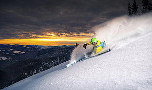 gray ski board, sport , skiing HD wallpaper