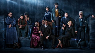 people standing while others are sitting painting, fantastic beasts, Harry Potter, Fantastic Beasts: The Crimes of Grindelwald HD wallpaper
