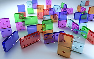 clear glass dominoes