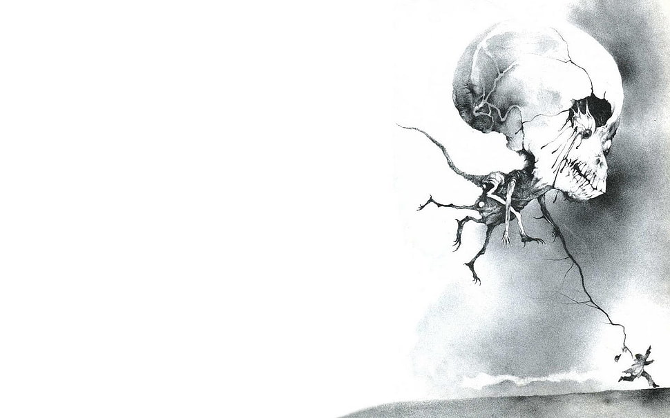 skull clip art, skull, artwork, horror HD wallpaper