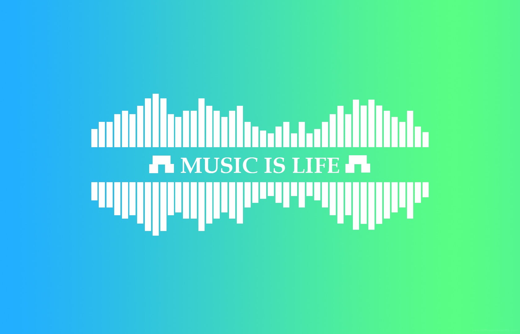 Music is Life logo, music, bars, gradient, simple