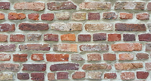 brown and grey bricks HD wallpaper
