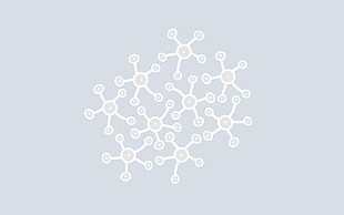 white atom graphic, minimalism, circle