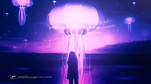 purple jellyfish, Axwell, Eternal Sunshine of the Spotless Mind, jelly, jellyfish
