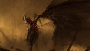 devils, demon, fantasy art, wings HD wallpaper