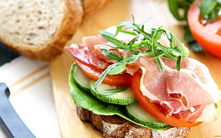 bacon sandwich, food, bread, sandwich, pancetta HD wallpaper