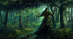 game character illustration, fantasy art, druids