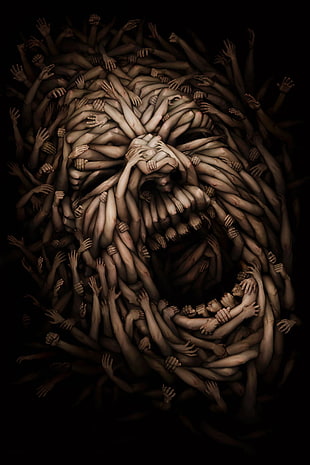 screaming human painting, artwork, horror, face HD wallpaper