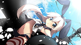 animated character with pink hair, loli, Shimakaze (Kancolle) HD wallpaper