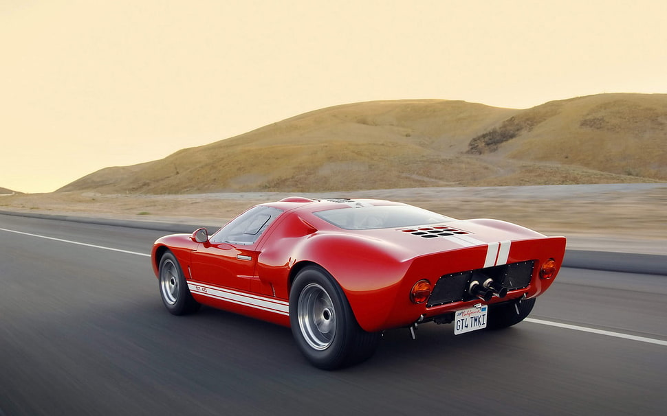 red and white coupe die-cast model, car, Ford GT40, Ford HD wallpaper