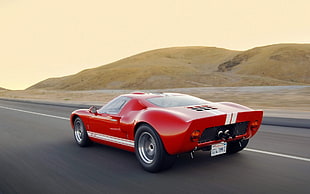 red and white coupe die-cast model, car, Ford GT40, Ford