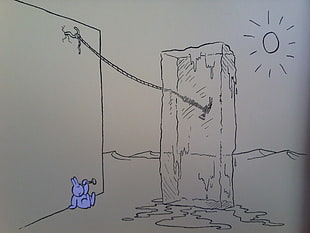 ice cube sketch, ice, melting, humor, rabbits HD wallpaper