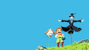 illustration of scarecrow and bow HD wallpaper