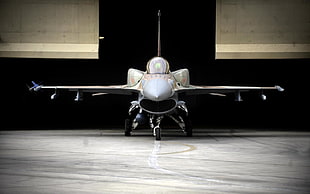 silver fighter jet, aircraft, General Dynamics F-16 Fighting Falcon, vehicle, military aircraft