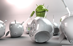 Android slicing apple animation HD wallpaper